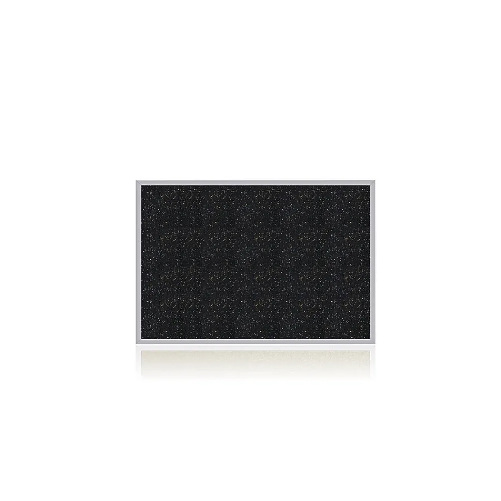 Bulletin*Ghent 4' H x 8' W Recycled Bulletin Board with Aluminum Frame, Confetti (ATR48-CF)