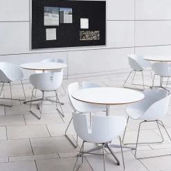 Bulletin*Ghent 3' H x 4' W Recycled Bulletin Board with Aluminum Frame, Confetti (ATR34-CF)
