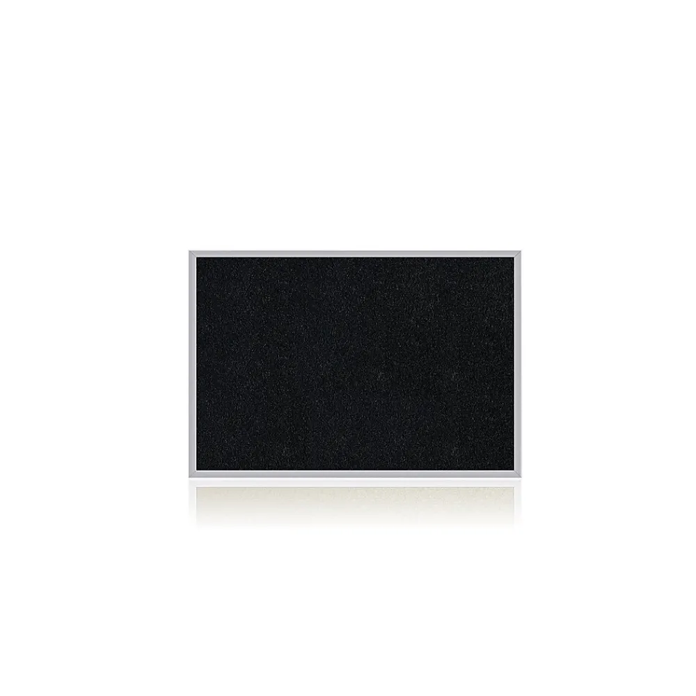 Bulletin*Ghent 4' H x 6' W Recycled Bulletin Board with Aluminum Frame, Black (ATR46-BK)