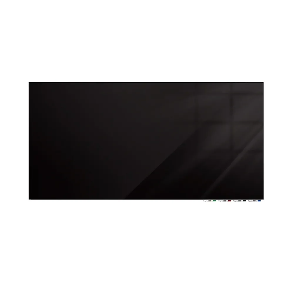 Dry Erase*Ghent Aria 4'H x 6'W Low Profile Glass Whiteboard, Black (ARIASN46BK)