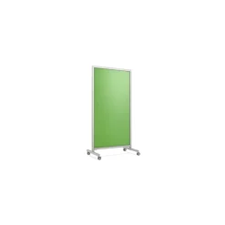 Dry Erase*Ghent EZ Glass Mobile Dry-Erase Whiteboard, Aluminum Frame, 75"H x 38"W (EZ1NA7538GN)