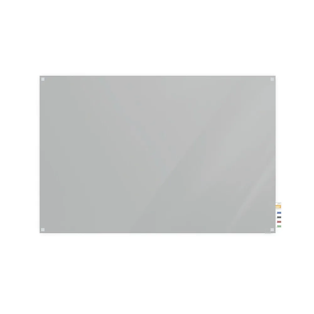 Dry Erase*Ghent Harmony 4'H x 6'W Glass Whiteboard with Square Corners, Gray (HMYSN46GY)