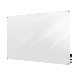 Dry Erase*Ghent Harmony 4'H x 5'W Magnetic Glass Whiteboard with Radius Corners, White (HMYRM45WH)