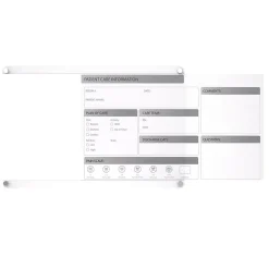 Dry Erase*Ghent Slide Changeable Patient Room Glass Dry-Erase Whiteboard, 24"H x 36"W (GRPHMYRNFM11P-23-12H)