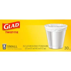 4 Gallon Kitchen Trash Bags, 30/Box (78817)<Glad New