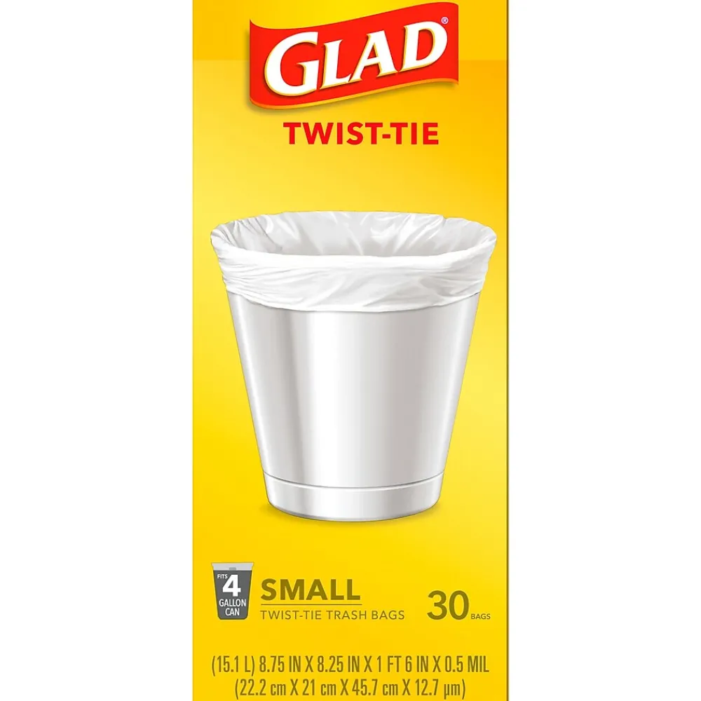 4 Gallon Kitchen Trash Bags, 30/Box (78817)<Glad New