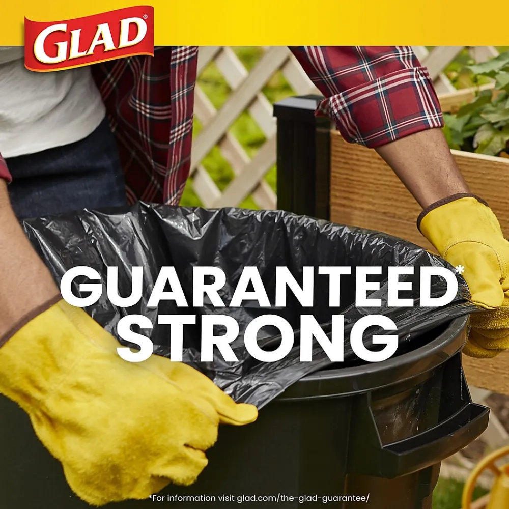30 Gallon Large Drawstring Trash Bags, 90/Box (78952)<Glad Discount