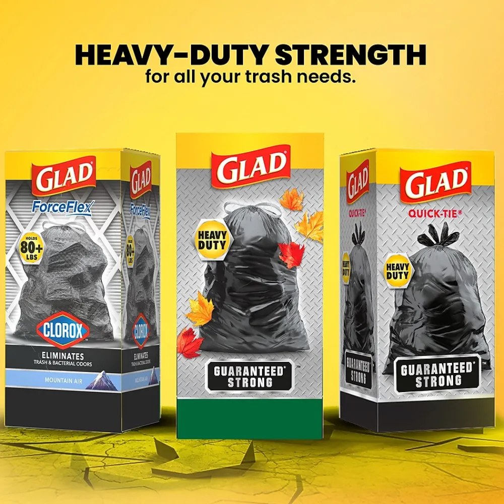 39 Gallon Lawn & Leaf Bags, Black, 12 Bags/Box (70028)<Glad