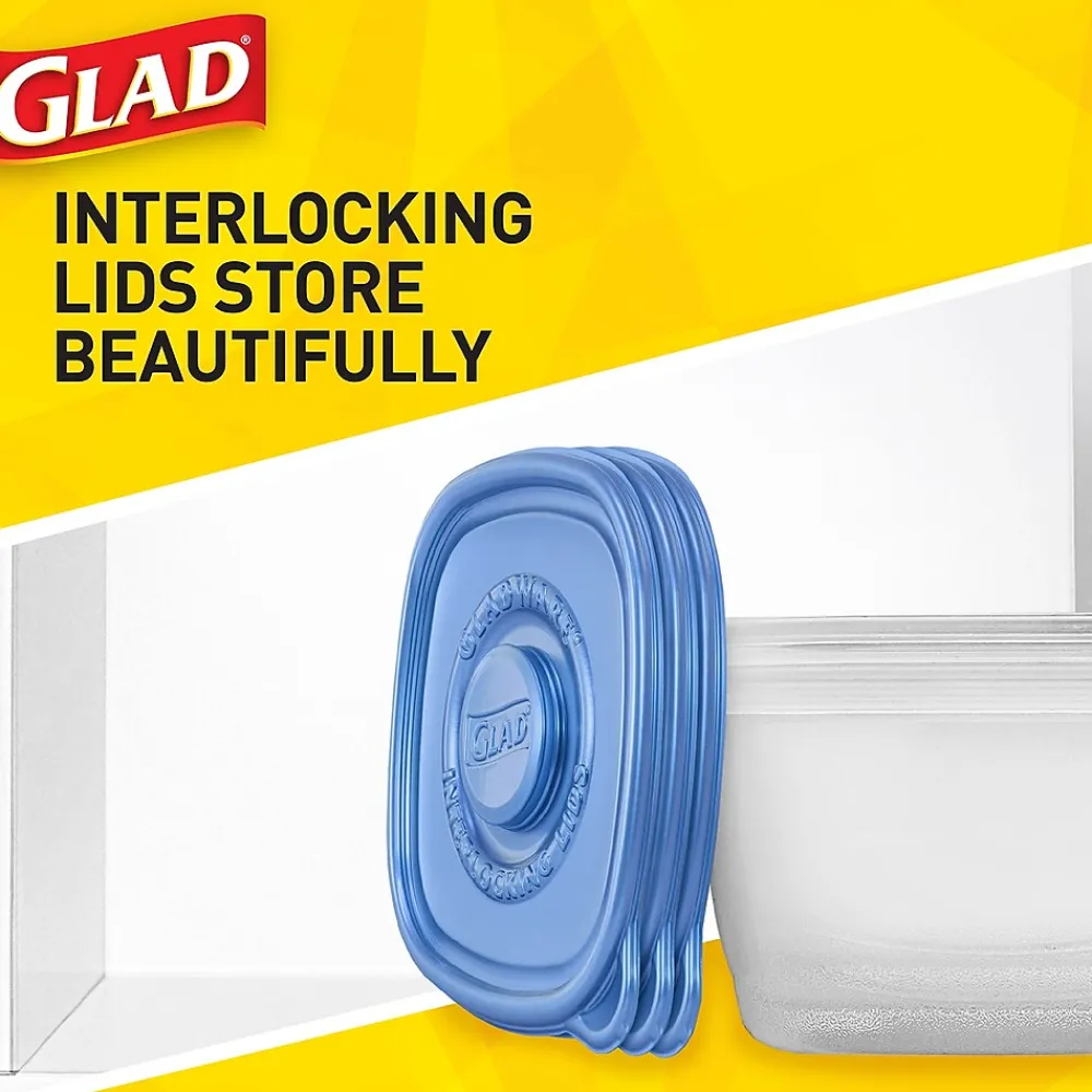 Glad ® Deep Dish Containers, 64 Oz., 3/Pack (70045)