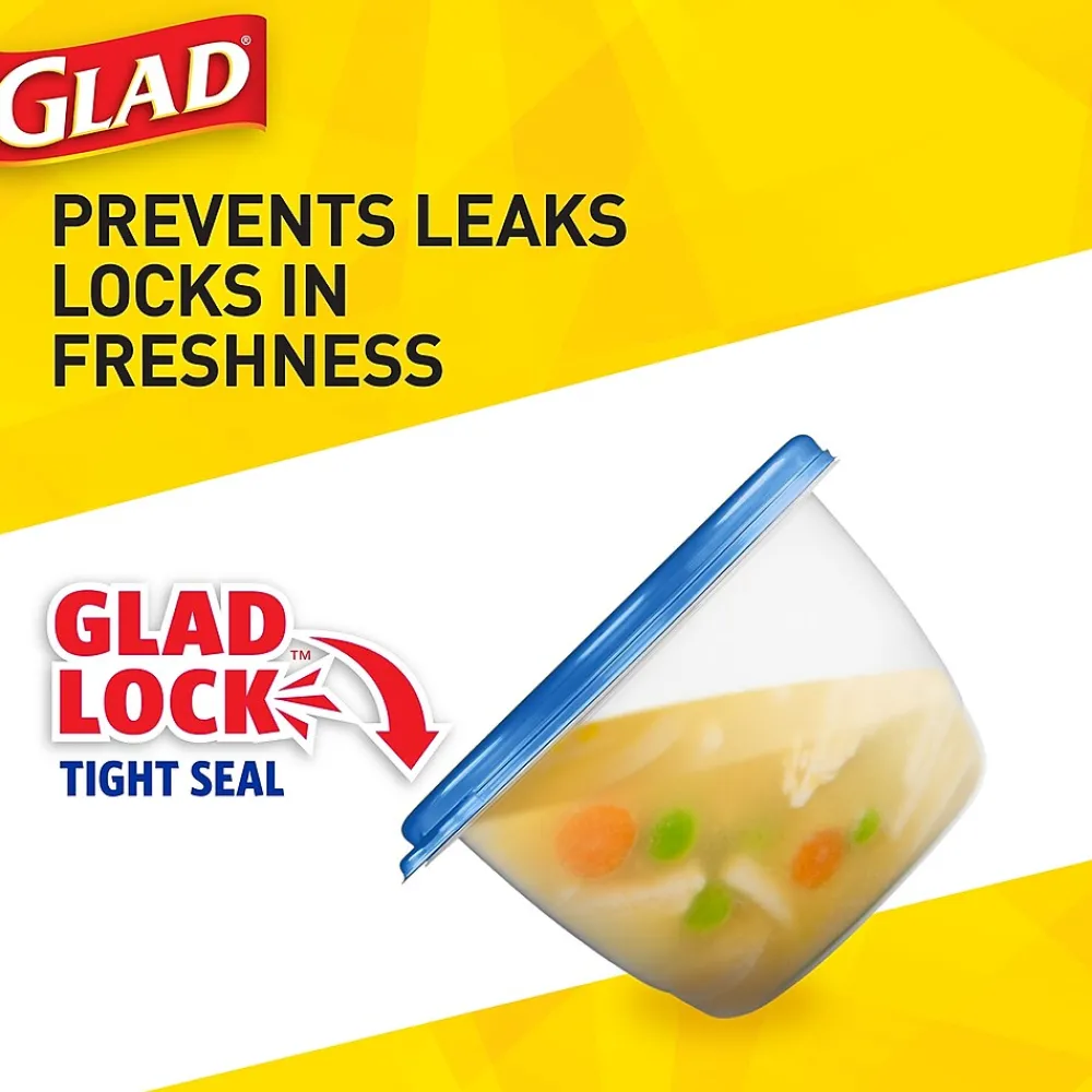 Glad ® Deep Dish Containers, 64 Oz., 3/Pack (70045)