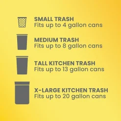 ForceFlex Tall 13 Gallon Kitchen Drawstring White Trash Bags, 110/Box (79098)<Glad Sale