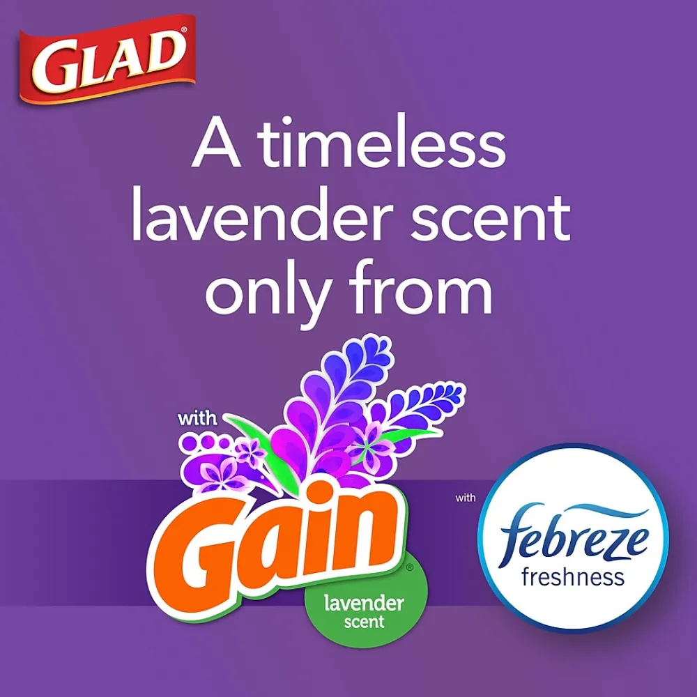 ForceFlex Tall Kitchen Drawstring Trash Bags, 13 Gallon, Gain Lavender with Febreze Freshness, 110 Count (79157)<Glad Discount
