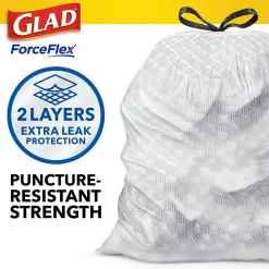 ForceFlex Tall Kitchen Drawstring Trash Bags, 13 Gallon, Gain Lavender with Febreze Freshness, 80 Count (78533)<Glad Outlet