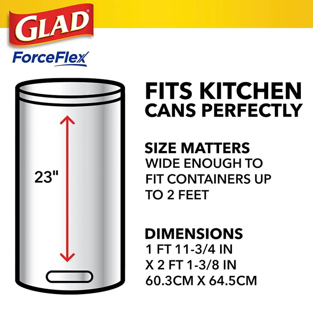 ForceFlex Tall Kitchen Drawstring Trash Bags, 13 Gallon, Fresh Clean scent with Febreze Freshness, 80/Box(78534)<Glad Best