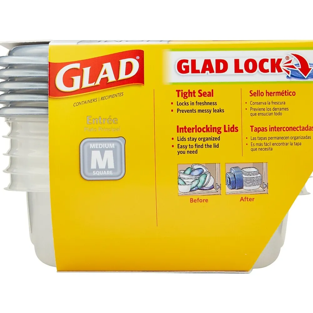 Glad Home Collection Containers, 25 Oz., 5/Pack (79067)