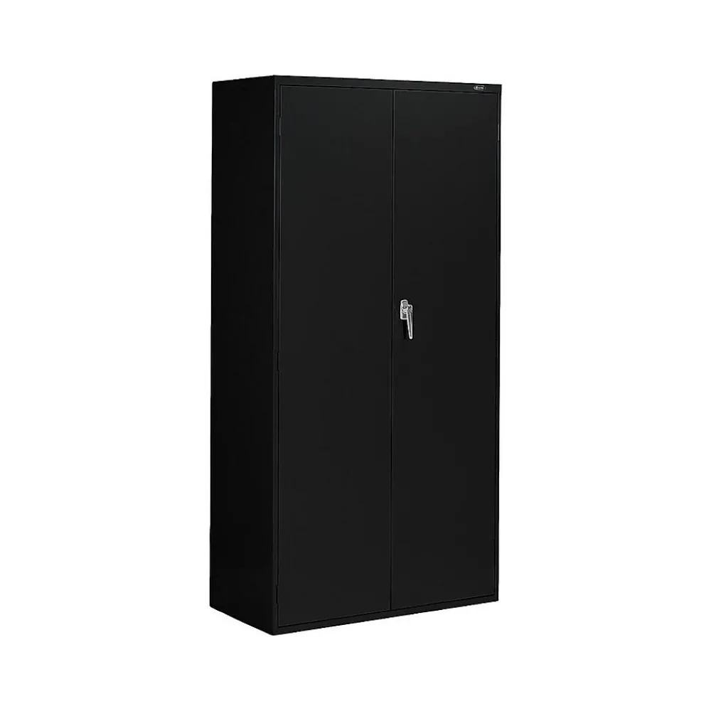 Storage Cabinets*Global 9300 72" Steel Storage Cabinet with 4 Shelves, Black (9336-S72L-BLK)