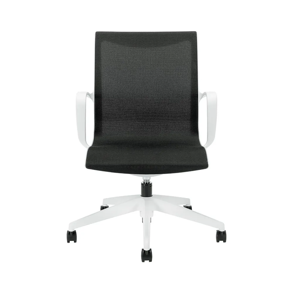 Office Chairs*Global Solar Mesh Conference Chair, White/Black (8457MDN)