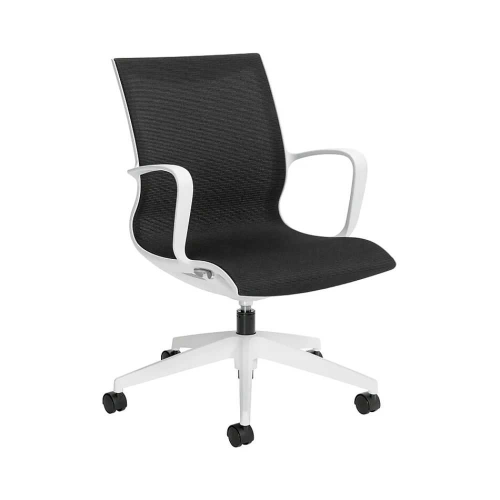 Office Chairs*Global Solar Mesh Conference Chair, White/Black (8457MDN)