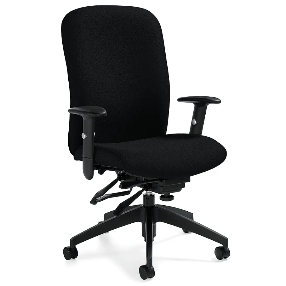 Office Chairs*Global Truform Jenny Fabric High Back Multi-Tilter Chair, Vermilion