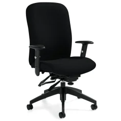 Office Chairs*Global Truform Quilt Fabric Heavy Duty High Back Multi-Tilter Chair, Charcoal Gray