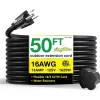 GoGreen Power 50' Indoor/Outdoor Extension Cord, 16 AWG, Black (GG-13750BK)