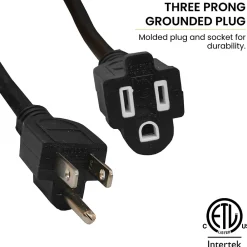 GoGreen Power 50' Indoor/Outdoor Extension Cord, 16 AWG, Black (GG-13750BK)