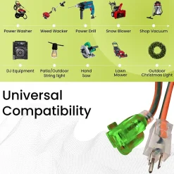 GoGreen Power 25' Indoor/Outdoor Extension Cord, 16 AWG, Orange (GG-13725)