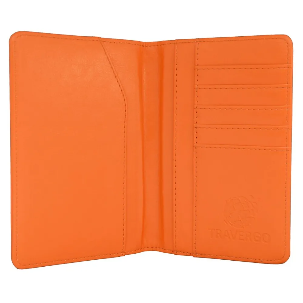 Travergo Passport Holder, Orange (TR1240OR)<GoGreen Power Best