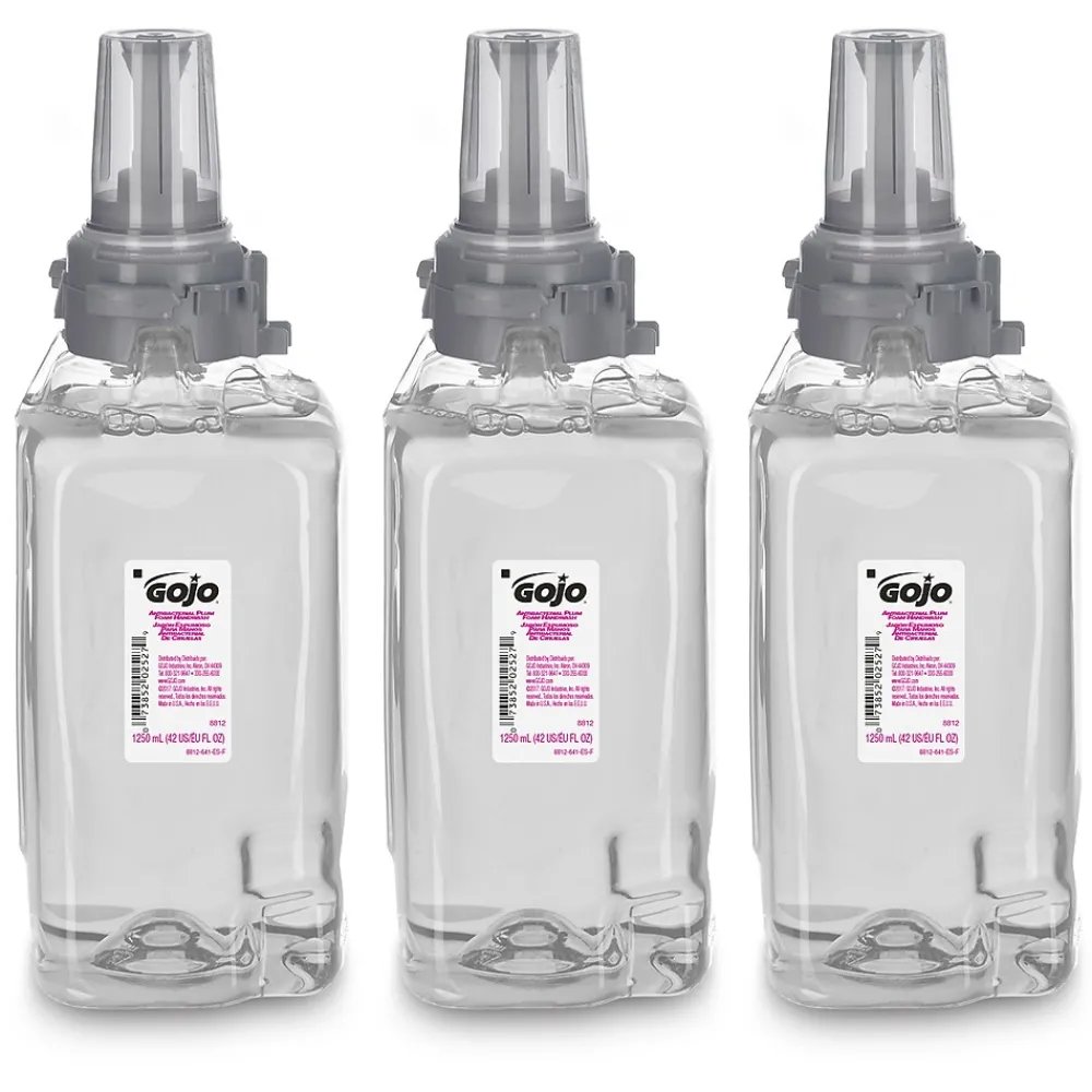 Antibacterial Foaming Hand Soap Refill for ADX-12 Dispenser, Plum Scent, 1250 mL, 3/Carton (8812-03)<GOJO