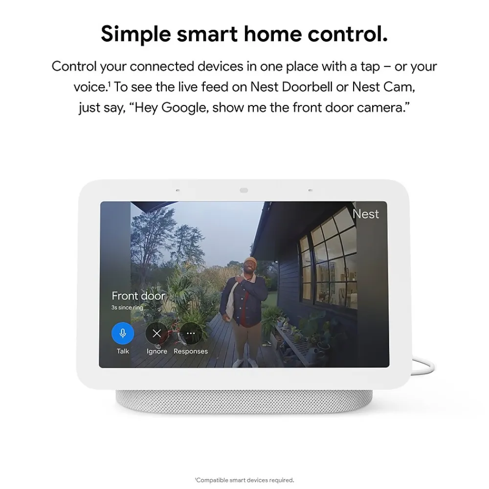 Google Nest Hub 2nd Generation 7" Smart Display, White (GA01331-US)