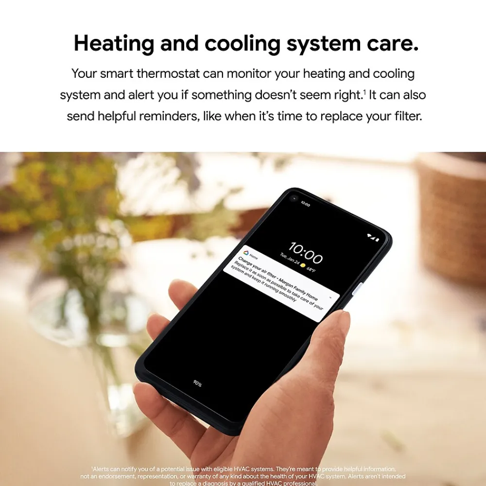 Google Nest WiFi Smart Thermostat, White (5951743)
