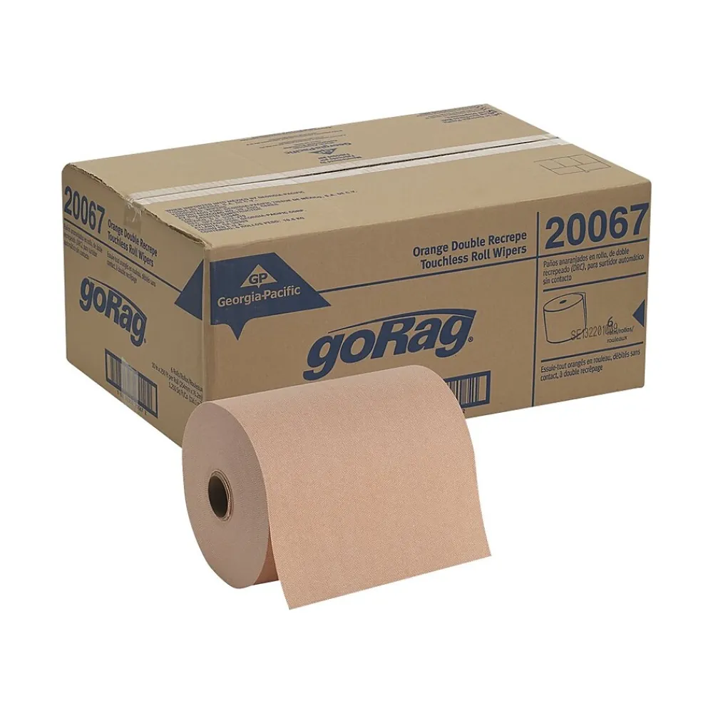 Durable Fibers Cleaning Wipers, 250" x 10", Orange, 6/Carton (20067)<goRag Hot