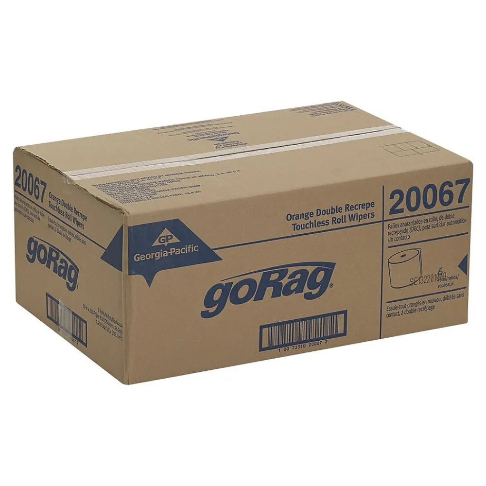 Durable Fibers Cleaning Wipers, 250" x 10", Orange, 6/Carton (20067)<goRag Hot