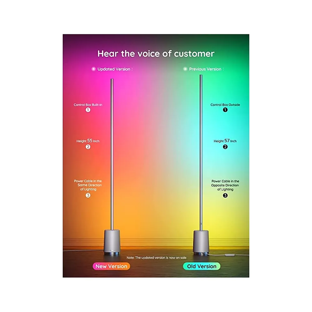Govee Lyra Multicolor LED Corner Floor Lamp (H6072A82)