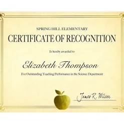 Awards & Certificates*Great Papers Bright Apple Certificates, 8.5