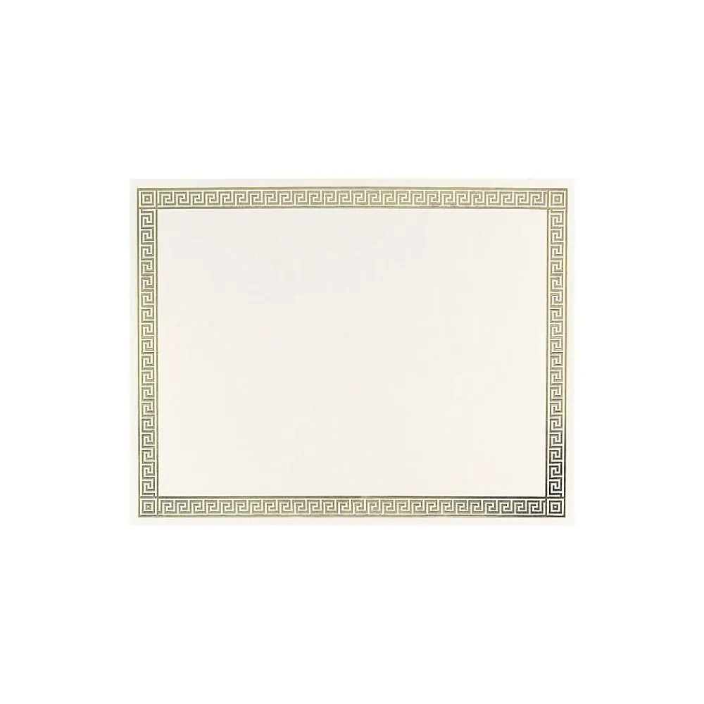 Awards & Certificates*Great Papers Channel Border Foil Certificates, 8.5" x 11", Beige/Gold, 15/Pack (963007)