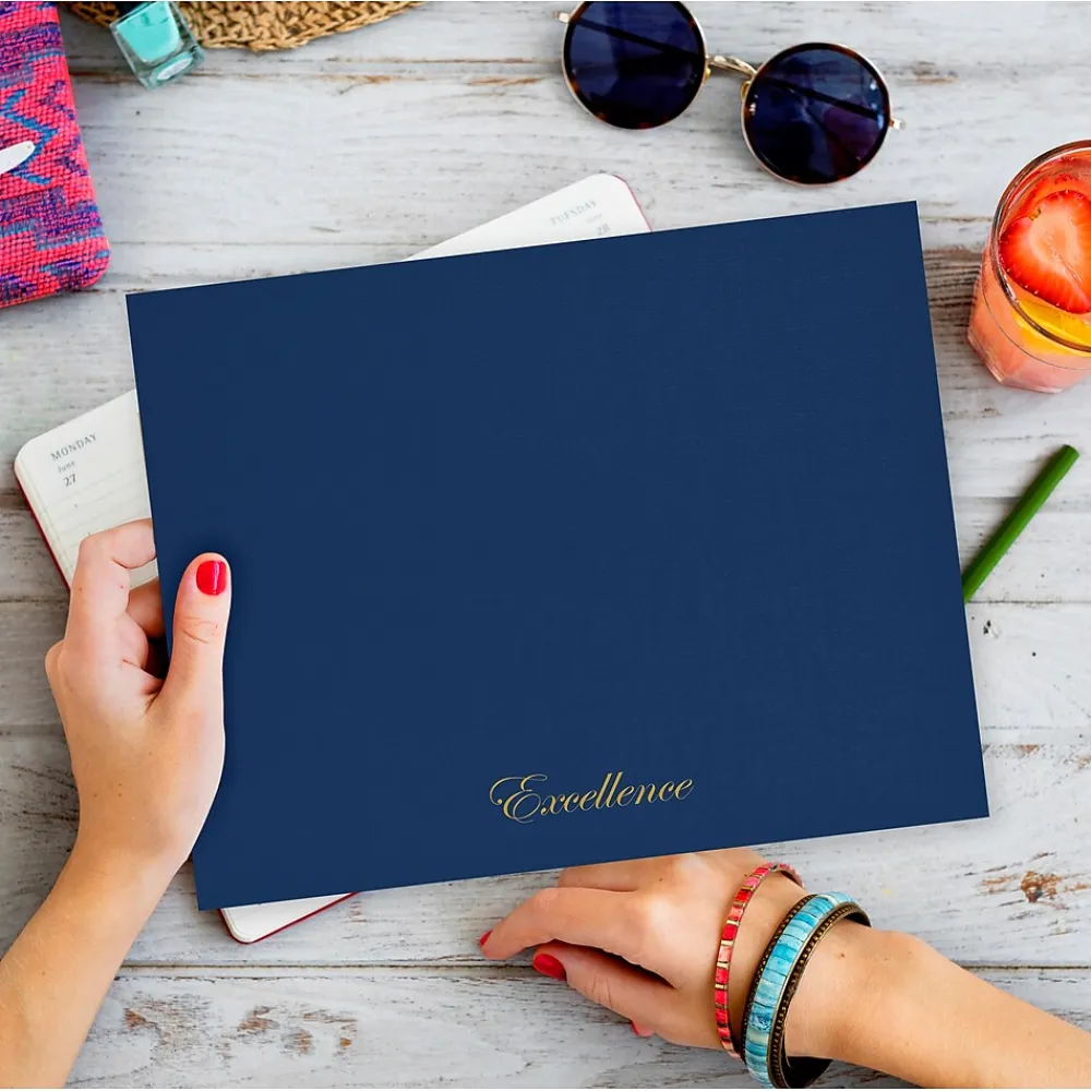 Awards & Certificates*Great Papers Excellence Certificate Holders, 9.34" x 12", Blue/Gold, 5/Pack (2017044)