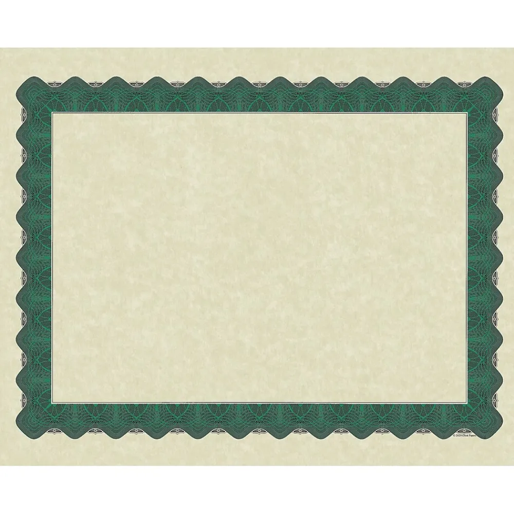 Awards & Certificates*Great Papers Metallic Certificates, 8.5" x 11", Beige/Green, 100/Pack (934200)