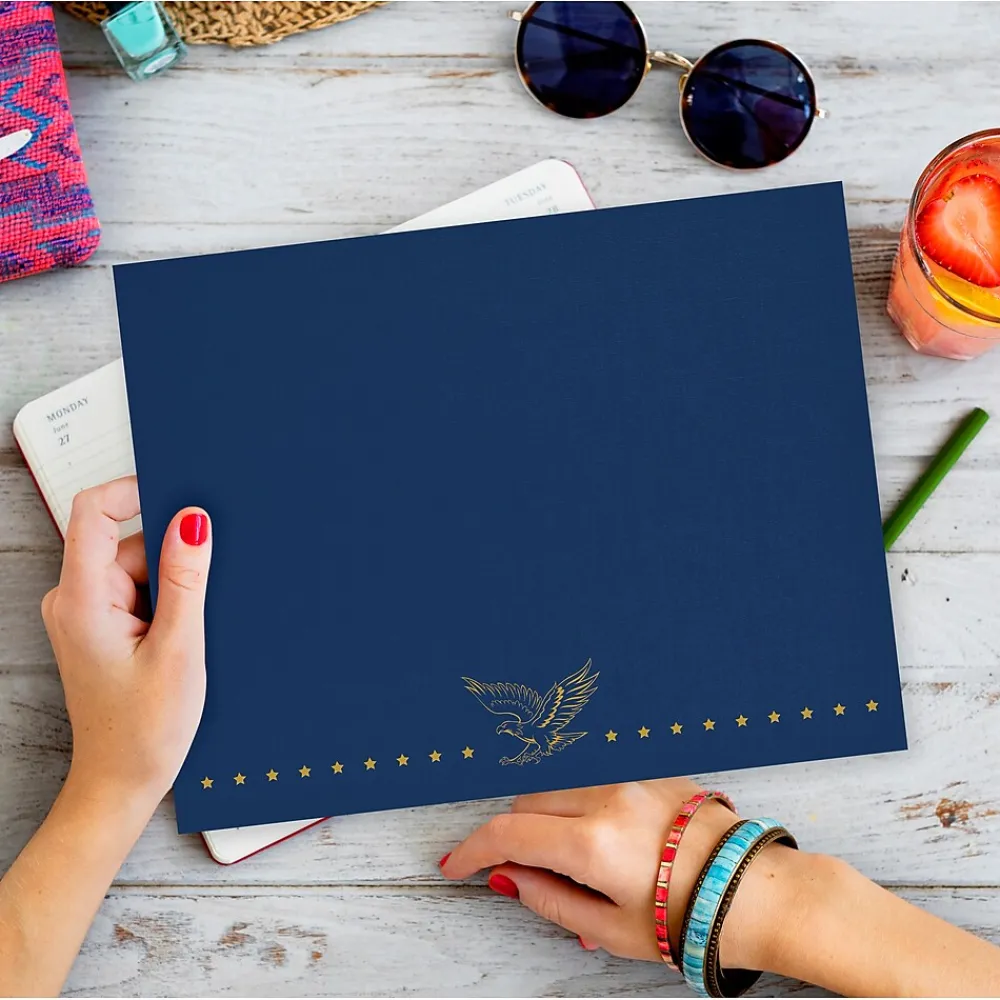 Awards & Certificates*Great Papers Patriotic Certificate Holders, 9.34" x 12", Blue/Gold, 5/Pack (2017045)