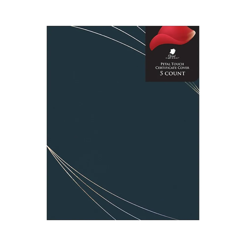 Awards & Certificates*Great Papers Petal Touch Certificate Holders, 9.34" x 12", Midnight Blue, 5/Pack (2019001)
