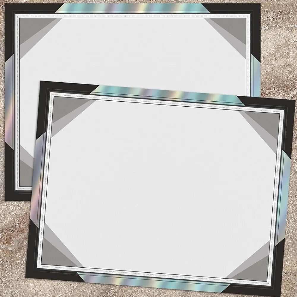 Awards & Certificates*Great Papers Rainbow Foil Certificates, 8.5" x 11", Modern Black, 15/Pack (2019005)