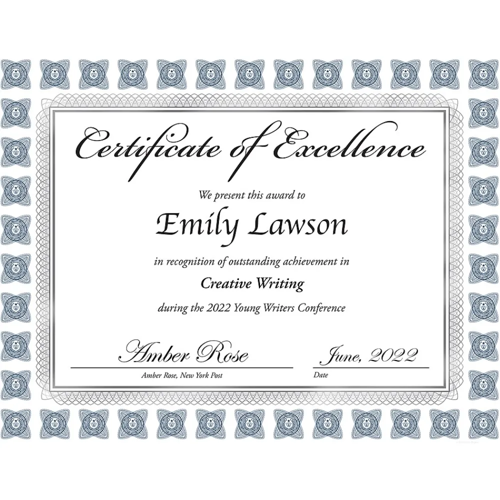 Awards & Certificates*Great Papers Silver Scholar Certificates, 8.5" x 11", Silver and White 15/Count (2015074)