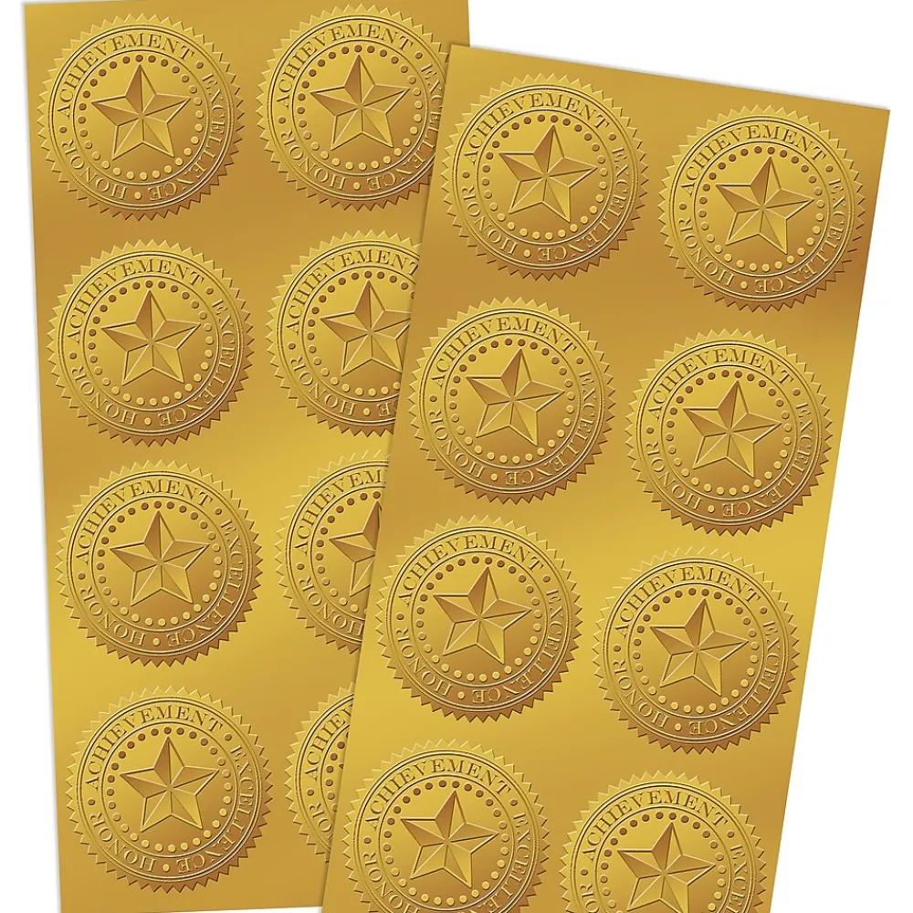 Awards & Certificates*Great Papers Star Seals 1.75", Gold, 96/Pack (903419PK2)