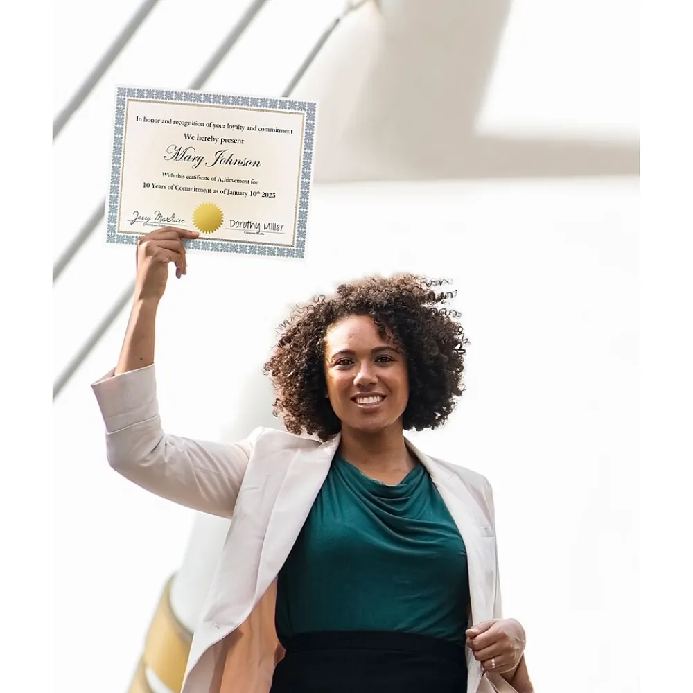 Awards & Certificates*Great Papers Westminster Certificate Set, 8.5" x 11", White and Blue, 25/Pack (2015076)