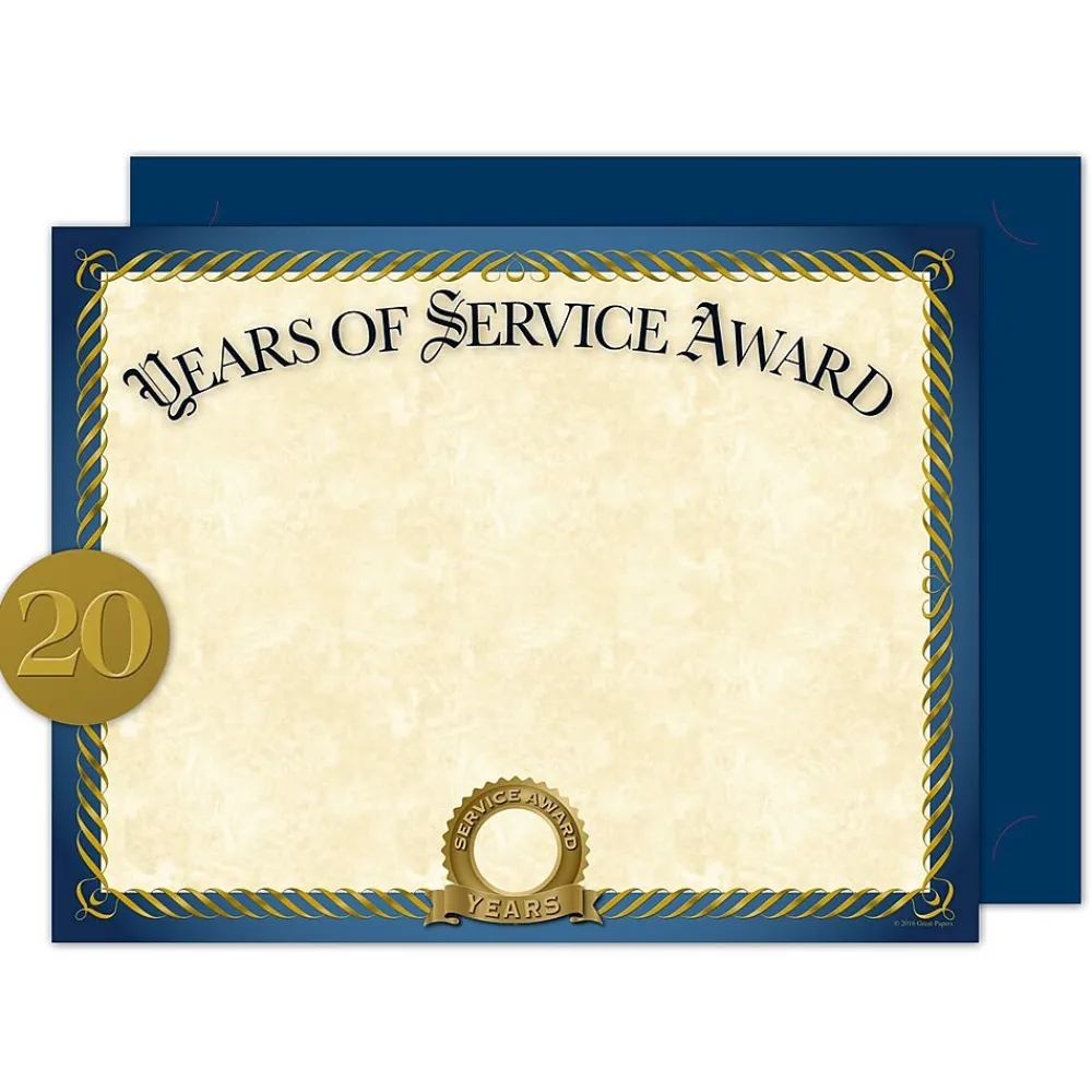 Awards & Certificates*Great Papers Years of Service Certificates, 8.5" x 11", 20/Pack (2015113KIT)