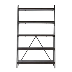Bookcases*Gry Mattr Live Edge 66.14"H 5-Shelf Ladder Bookcase, Black Walnut (GMCC-00842)