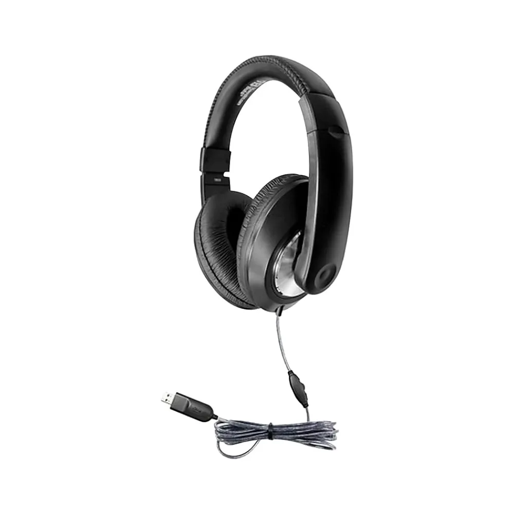 Smart-Trek Stereo Headphones, Black/Silver (ST1BKU)<Hamilton Buhl Outlet