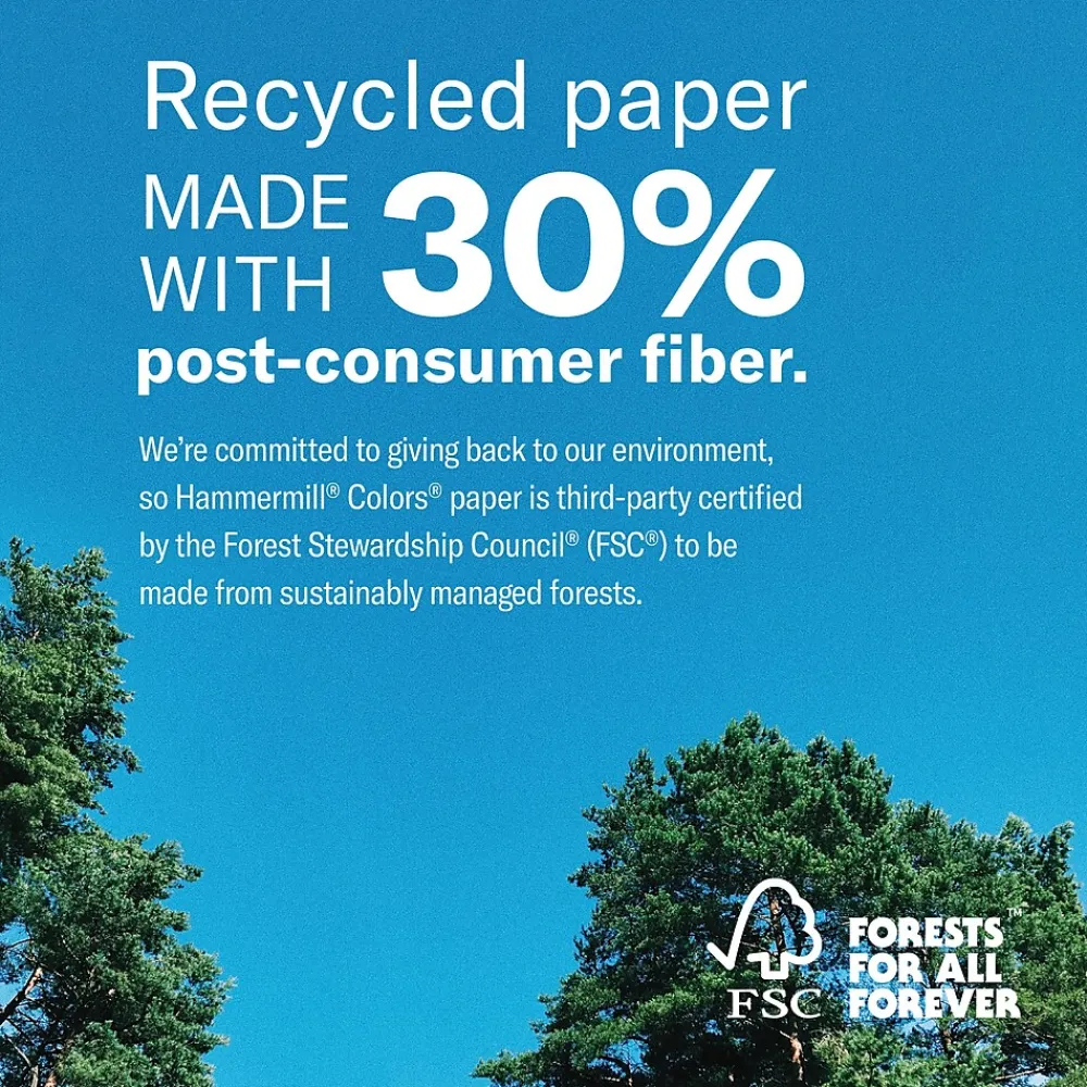 Multipurpose Paper*Hammermill 30% Recycled Colors 8.5" x 11" Multipurpose Paper, 24 lbs., Orchid, 500/Ream (103780)