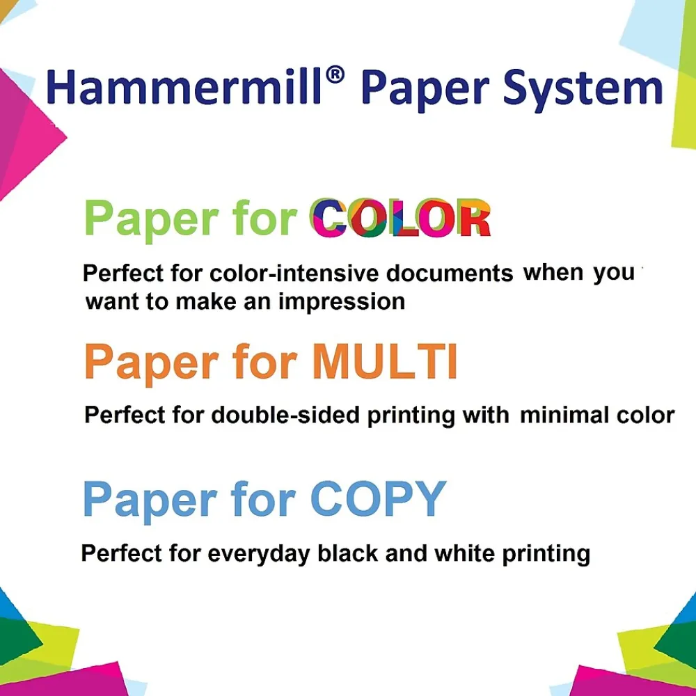Multipurpose Paper*Hammermill 30% Recycled Fore® MP Pastel Paper, 24lb., Assorted, 8 1/2" x 11", Ream (102640)