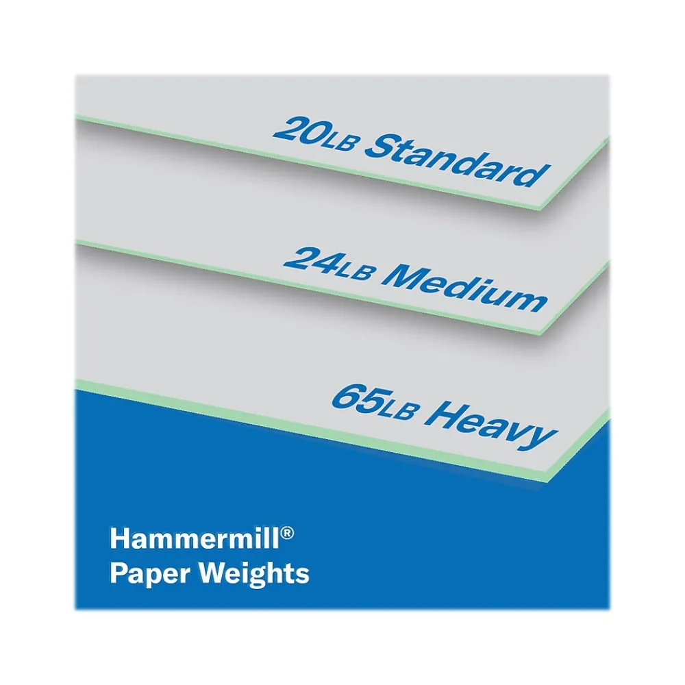 Multipurpose Paper*Hammermill 8.5" x 11" Multipurpose Paper, 65 lbs., Green, 250 Sheets/Ream, 2 Reams/Pack (400550)